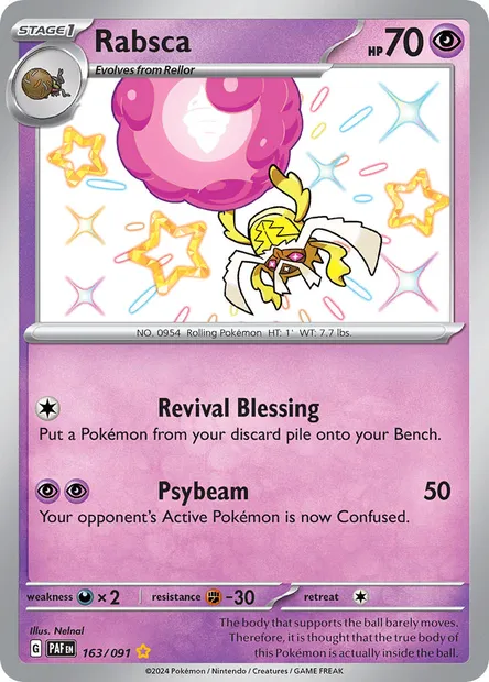 Rabsca, Pokémon card PAF 163 — Paldean Fates set
