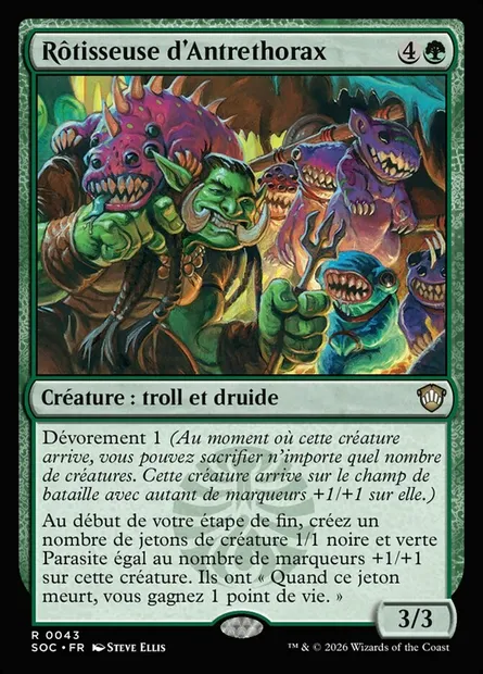 Rôtisseuse d'Antrethorax, carte Magic SOC 43 — extension Secrets of Strixhaven Commander