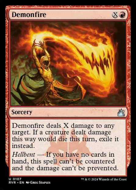 Demonfire, Magic card RVR 107 — Ravnica Remastered set