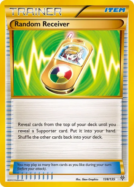 Random Receiver, Pokémon card PLS 138 — Plasma Storm set
