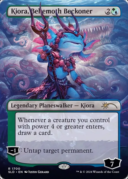 Kiora, mandeuse de béhémoth, carte Magic SLD 1700 — extension Secret Lair Drop