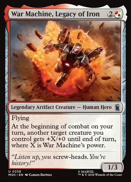 War Machine, Legacy of Iron, Magic card MSH 238 — Marvel Super Heroes set