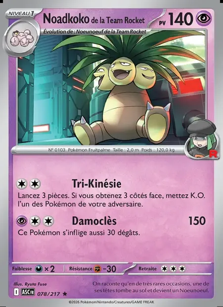 Noadkoko de la Team Rocket, carte Pokémon ASC 078 — extension Héros Transcendants