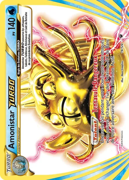 Amonistar TURBO, carte Pokémon FCO 19 — extension Impact des Destins