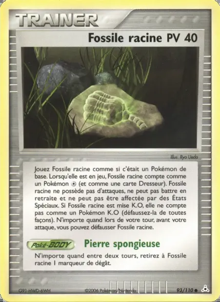 Fossile racine, carte Pokémon HP 93 — extension EX Fantômes Holon