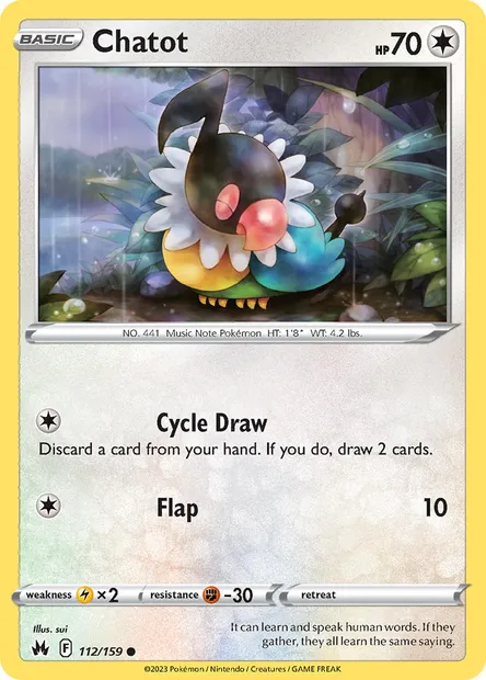 Chatot, Pokémon card CRZ 112 — Crown Zenith set
