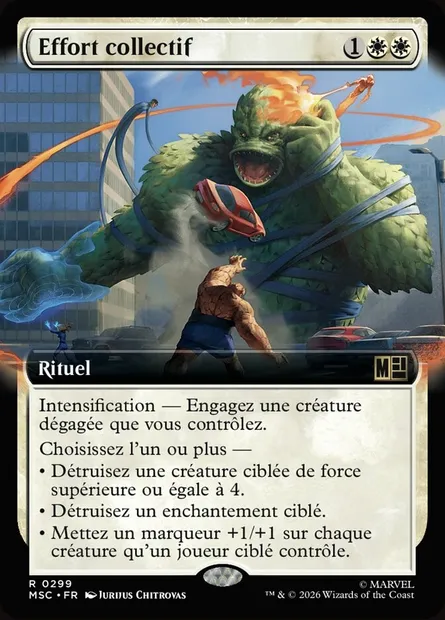 Effort collectif, carte Magic MSC 299 — extension Marvel Super Heroes Commander