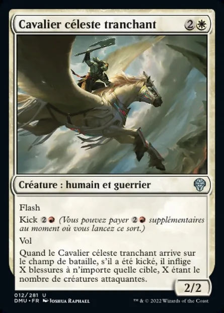 Cavalier céleste tranchant, carte Magic DMU 12 — extension Dominaria Uni