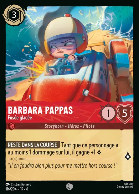 Barbara Pappas - Fusée glacée, carte Disney Lorcana CH6-116 — extension La Mer Azurite