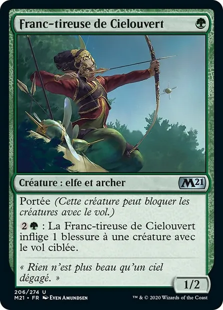 Franc-tireuse de Cielouvert, carte Magic M21 206 — extension Core Set 2021