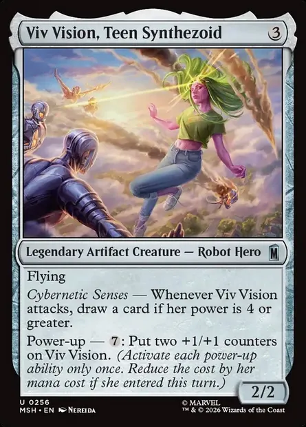 Viv Vision, Teen Synthezoid, Magic card MSH 256 — Marvel Super Heroes set