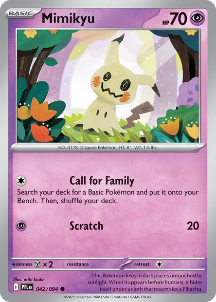 Mimikyu, Pokémon card PFL 042 — Phantasmal Flames set