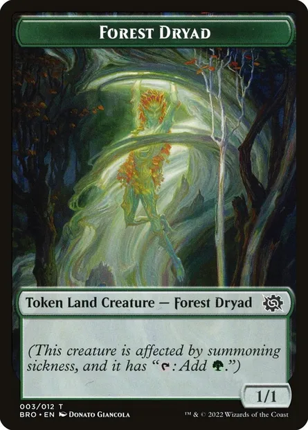 Forest Dryad, carte Magic TBRO 3 — extension The Brothers' War Tokens