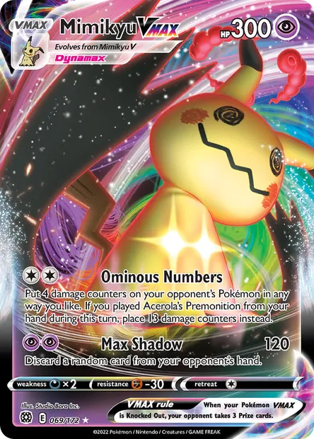 Mimikyu VMAX, Pokémon card BRS 069 — Brilliant Stars set