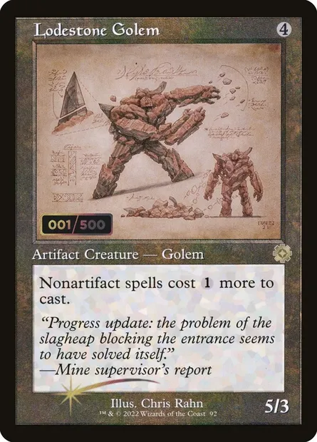 Lodestone Golem, Magic card BRR 92z — The Brothers' War Retro Artifacts set