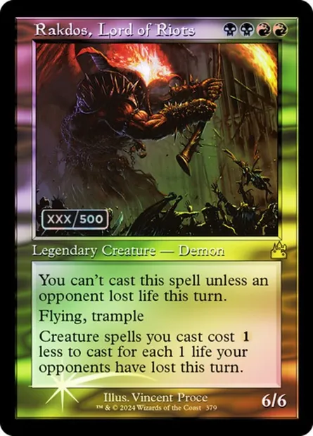 Rakdos, Lord of Riots, Magic card RVR 379z — Ravnica Remastered set