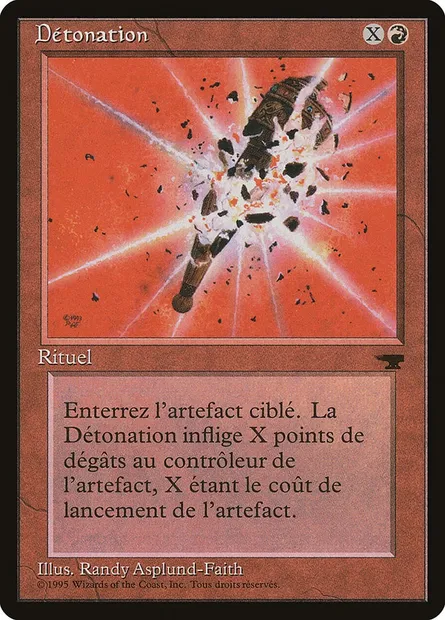 Détonation, carte Magic REN 83 — extension Renaissance
