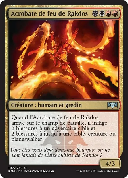 Acrobate de feu de Rakdos, carte Magic RNA 197 — extension L'allégeance de Ravnica