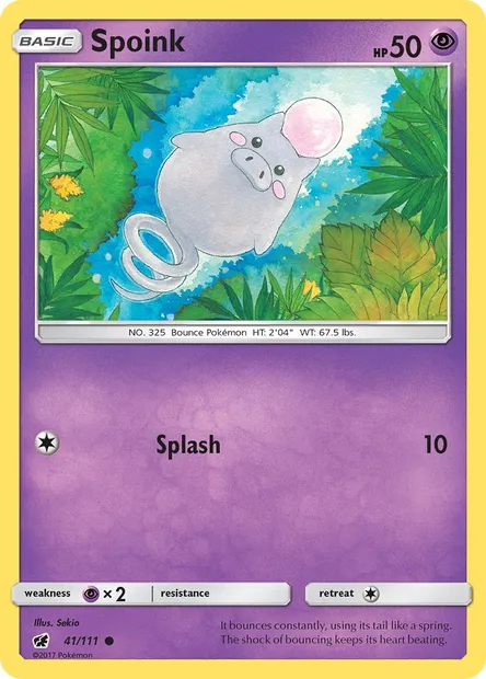 Spoink, Pokémon card CIN 41 — Crimson Invasion set
