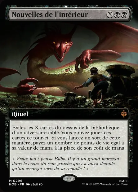 Nouvelles de l'intérieur, carte Magic HOB 296 — extension The Hobbit