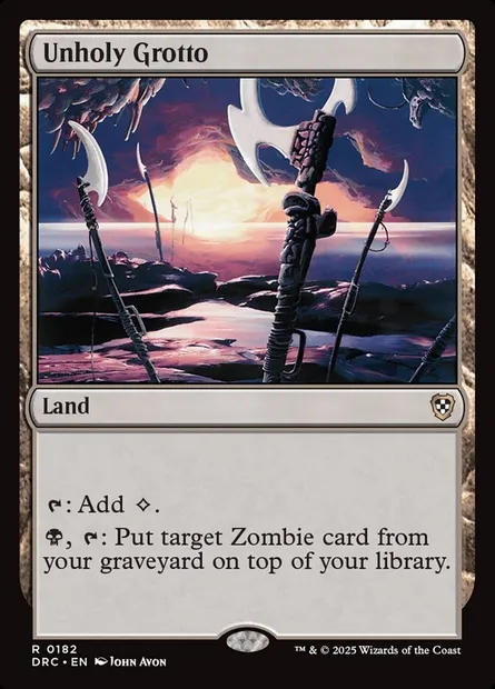 Unholy Grotto, Magic card DRC 182 — Aetherdrift Commander set