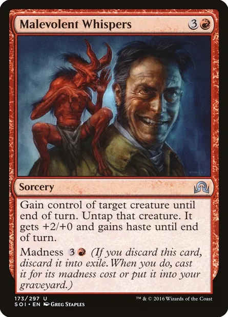 Malevolent Whispers, Magic card SOI 173 — Shadows over Innistrad set