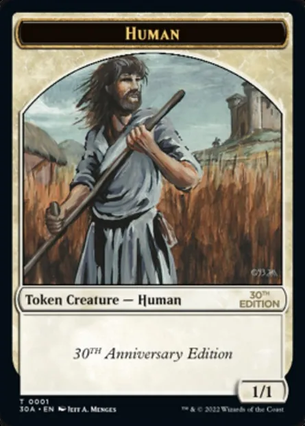 Human, carte Magic T30A 1 — extension 30th Anniversary Tokens