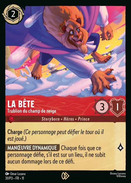 La Bête - Trublion du champ de neige, carte Disney Lorcana P3-031 — extension P3