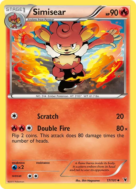 Simisear, Pokémon card NVI 17 — Noble Victories set