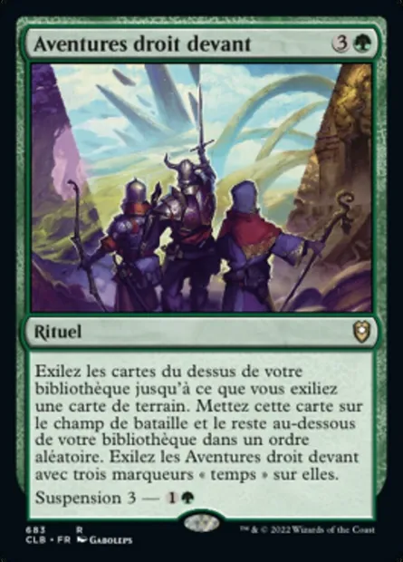 Aventures droit devant, carte Magic CLB 683 — extension Commander Légendes : la bataille de la Porte de Baldur