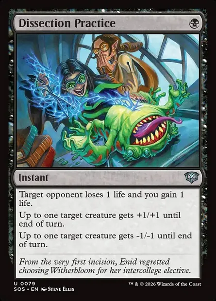 Dissection Practice, Magic card SOS 79 — Secrets of Strixhaven set