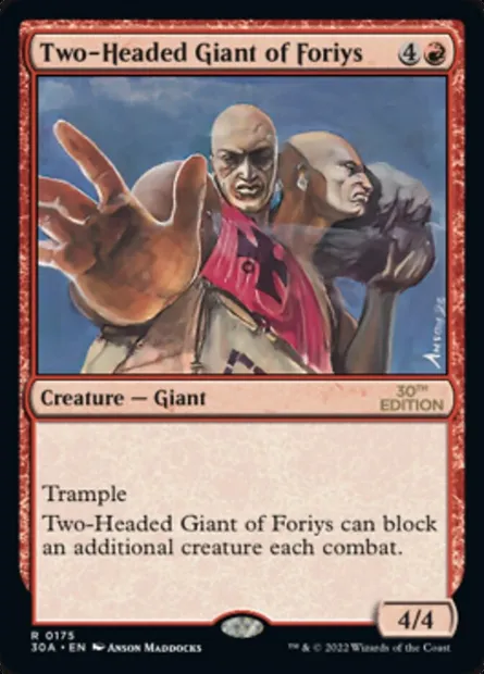 Two-Headed Giant of Foriys, carte Magic 30A 175 — extension 30th Anniversary Edition