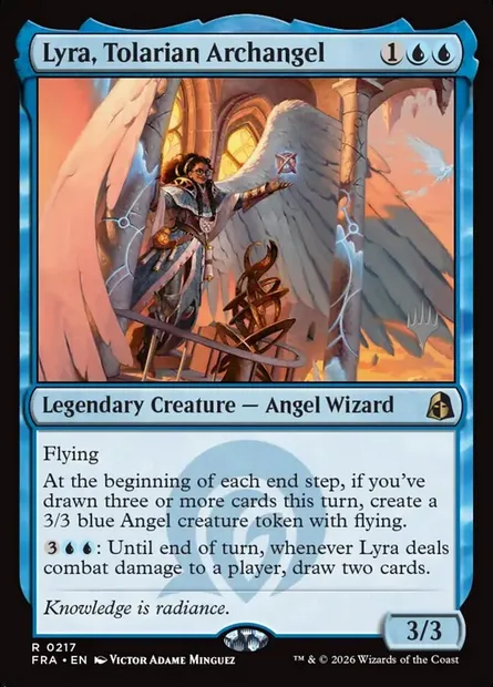 Lyra, archange tolariane, carte Magic PFRA 217p — extension Reality Fracture Promos