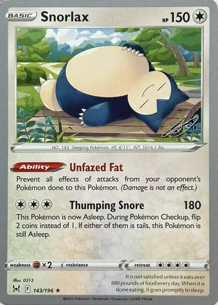 Ronflex, carte Pokémon WCD23 143 — extension World Championship Decks 2023