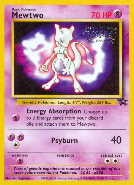 Mewtwo, Pokémon card WP 3 — Wizards Black Star Promos set