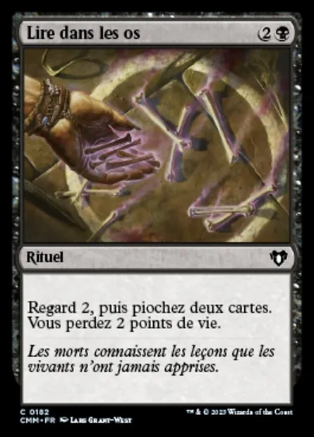 Lire dans les os, carte Magic CMM 182 — extension Commander Masters