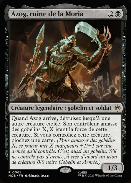 Azog, ruine de la Moria, carte Magic HOB 61 — extension The Hobbit