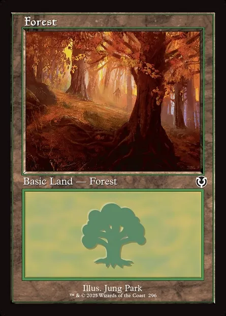 Forest, Magic card INR 296 — Innistrad Remastered set