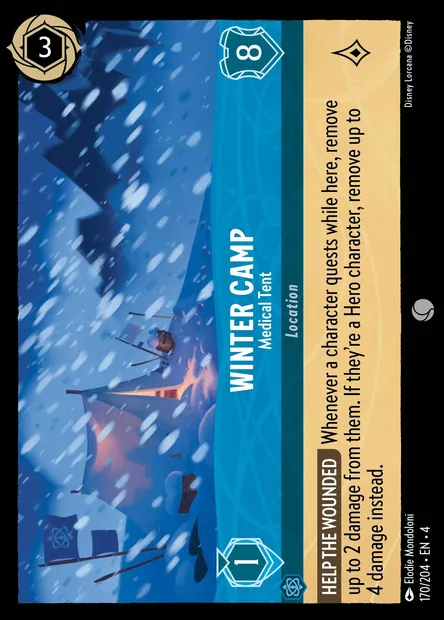 Winter Camp - Medical Tent, Disney Lorcana card CH4-170 — Ursula's Return set