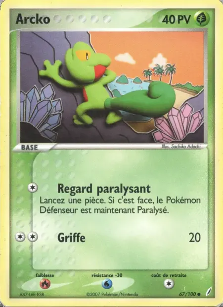 Arcko, carte Pokémon CG 67 — extension EX Gardiens de Cristal