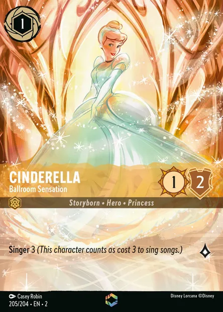 Cinderella - Ballroom Sensation, Disney Lorcana card CH2-205 — Rise of the Floodborn set