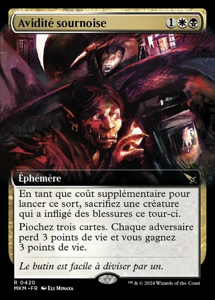 Avidité sournoise, carte Magic MKM 420 — extension Murders at Karlov Manor