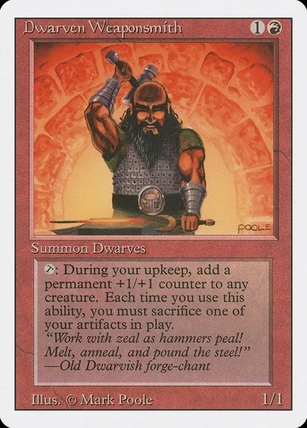 Forgeur d'armes nain, carte Magic 3ED 145 — extension Revised Edition