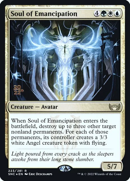 Âme de l'émancipation, carte Magic PSNC 223s — extension Streets of New Capenna Promos