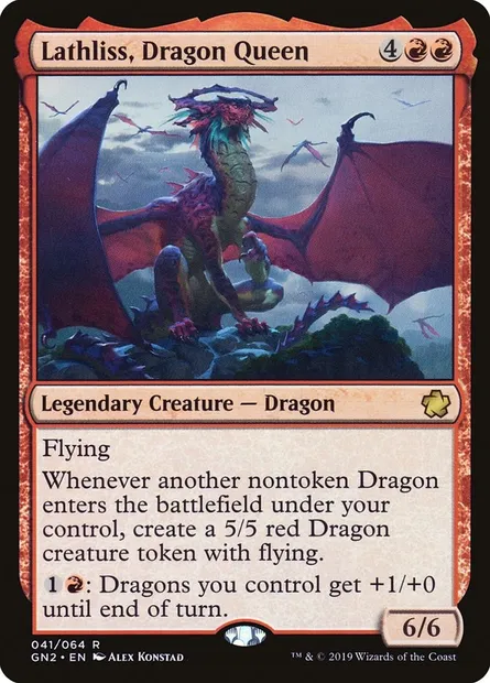 Lathliss, Dragon Queen, Magic card GN2 41 — Game Night 2019 set