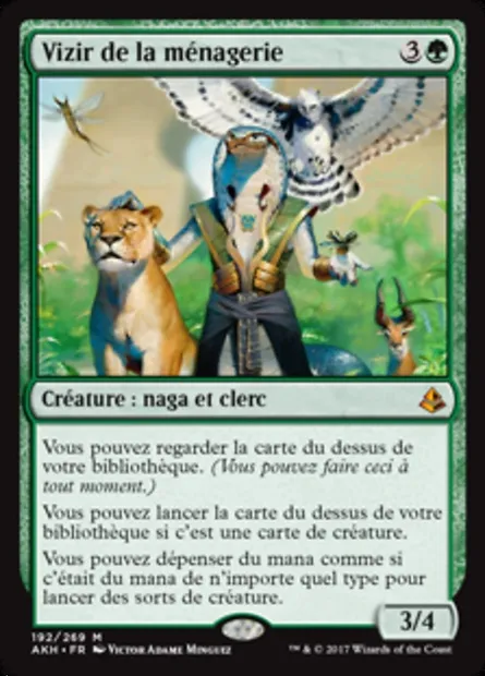 Vizir de la ménagerie, carte Magic AKH 192 — extension Amonkhet