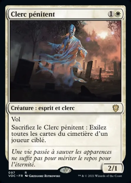Clerc pénitent, carte Magic VOC 97 — extension Crimson Vow Commander