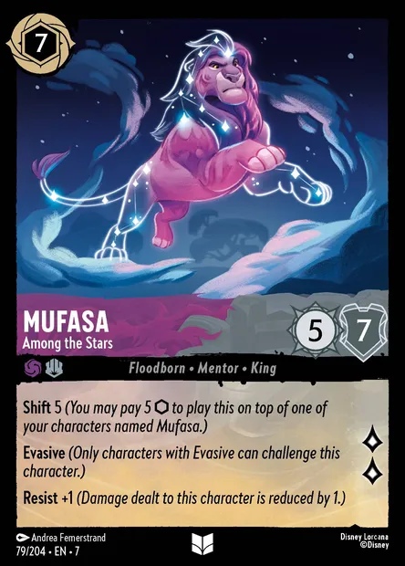 Mufasa - Among the Stars, Disney Lorcana card CH7-079 — Archazia's Island set