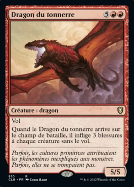 Dragon du tonnerre, carte Magic CLB 810 — extension Commander Légendes : la bataille de la Porte de Baldur