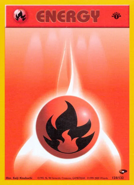 Énergie Feu, carte Pokémon GC 128 — extension Gym Challenge